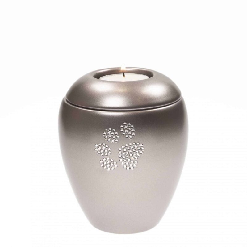 SWAROVSKI URNE ZILVER MET THEELICHT