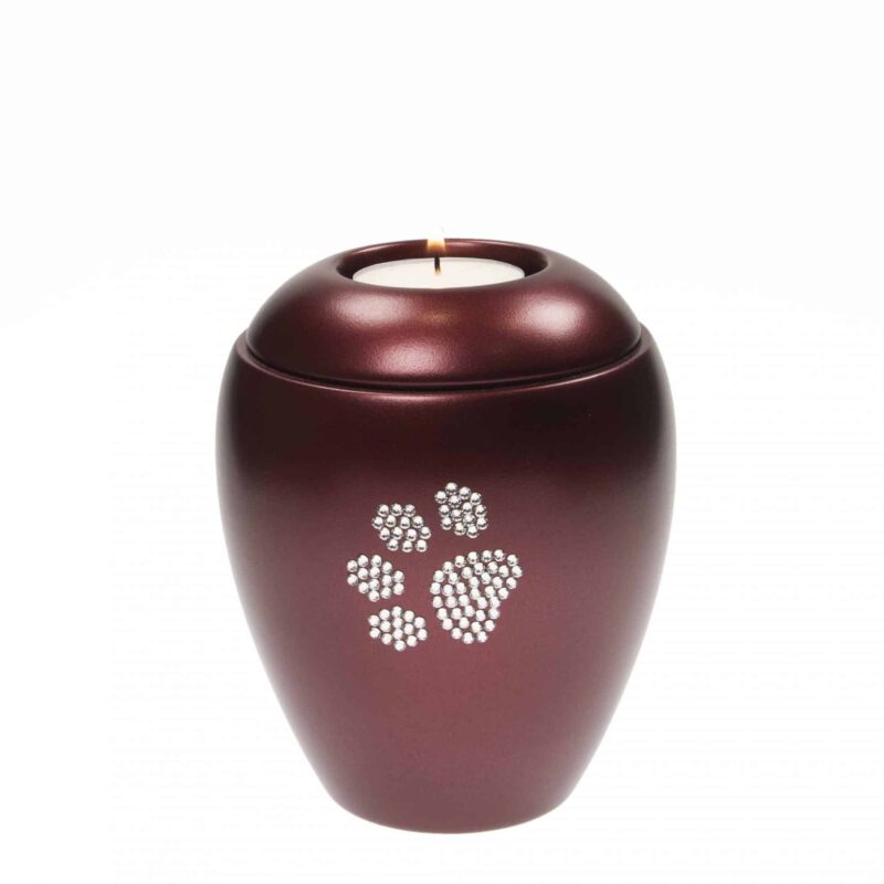 SWAROVSKI URNE ROOD MET THEELICHT